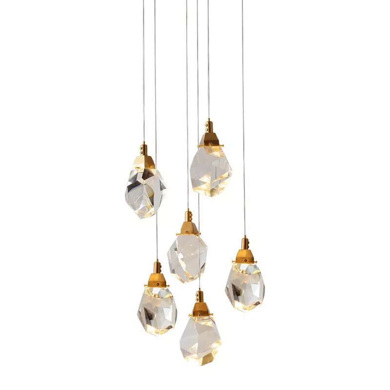 

Подвесной светильник Delight Collection Crystal rock II 9701P/6R brass