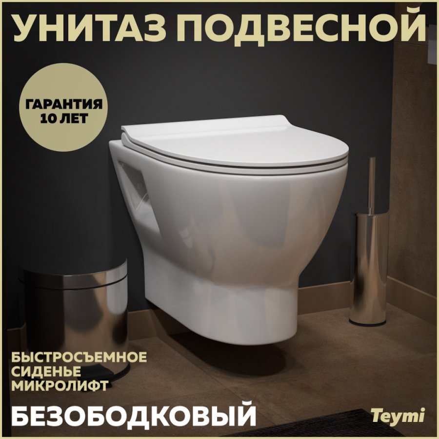 

Унитаз подвесной Teymi Ritta T40809