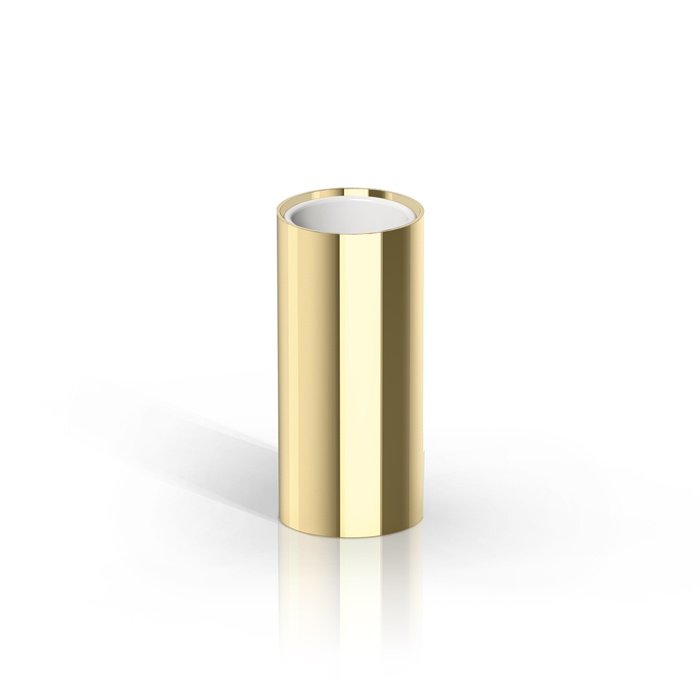 

DECOR WALTHER (Mikado MK SMB) Стакан для зубных щеток настольный 12 X Ø 5,5 см, с белым керамич. контейнером, цвет золото Gold (24 carat)