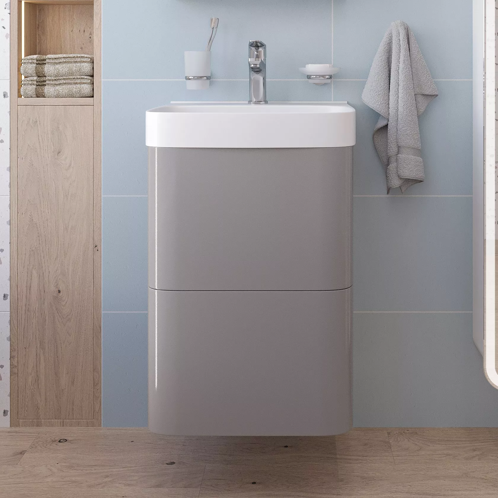 

Тумба с раковиной VOQ Bold 45 premium grey