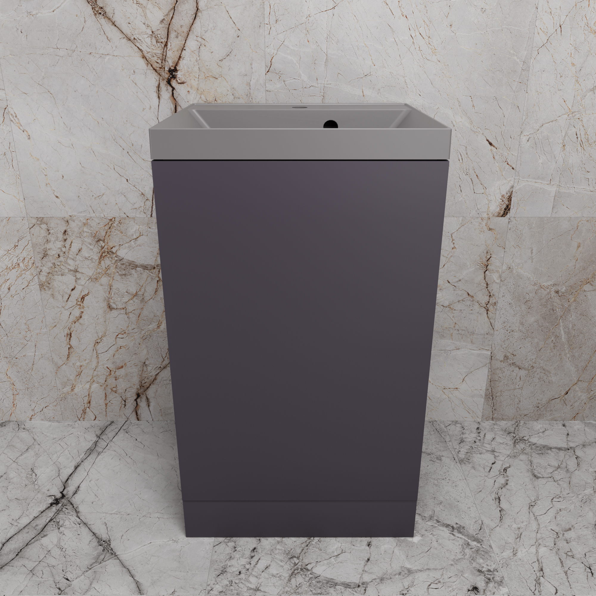 

Тумба с раковиной Style Line Моно 50 напольная, графит нубук, раковина Asti 50 серый шелк