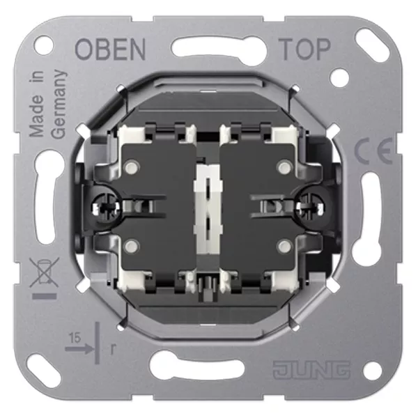 

Механизм серии LS1912 двухклавишный, крепление винтами, без монтажных лапок Jung K505EU