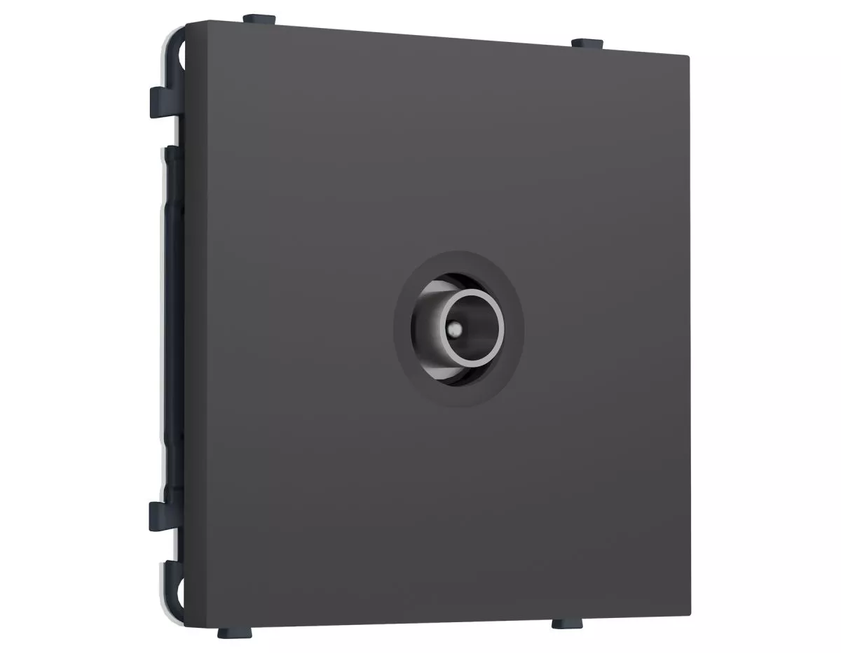 Комплект механизма ТВ-розетки проходной (Графит Мягкое касание) Ambrella Volt QUANT PRO MS913030