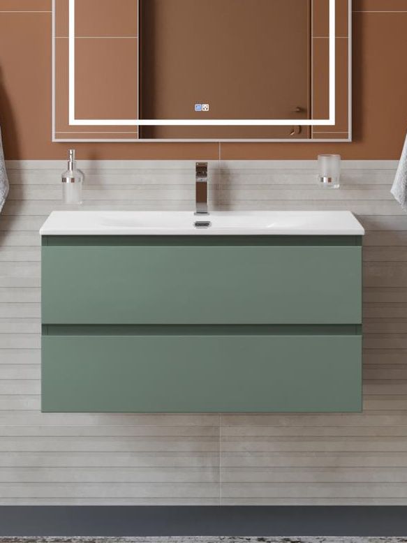 

Тумба с раковиной BelBagno Kraft 80 подвесная, матовая еловая, раковина bb-8099-80