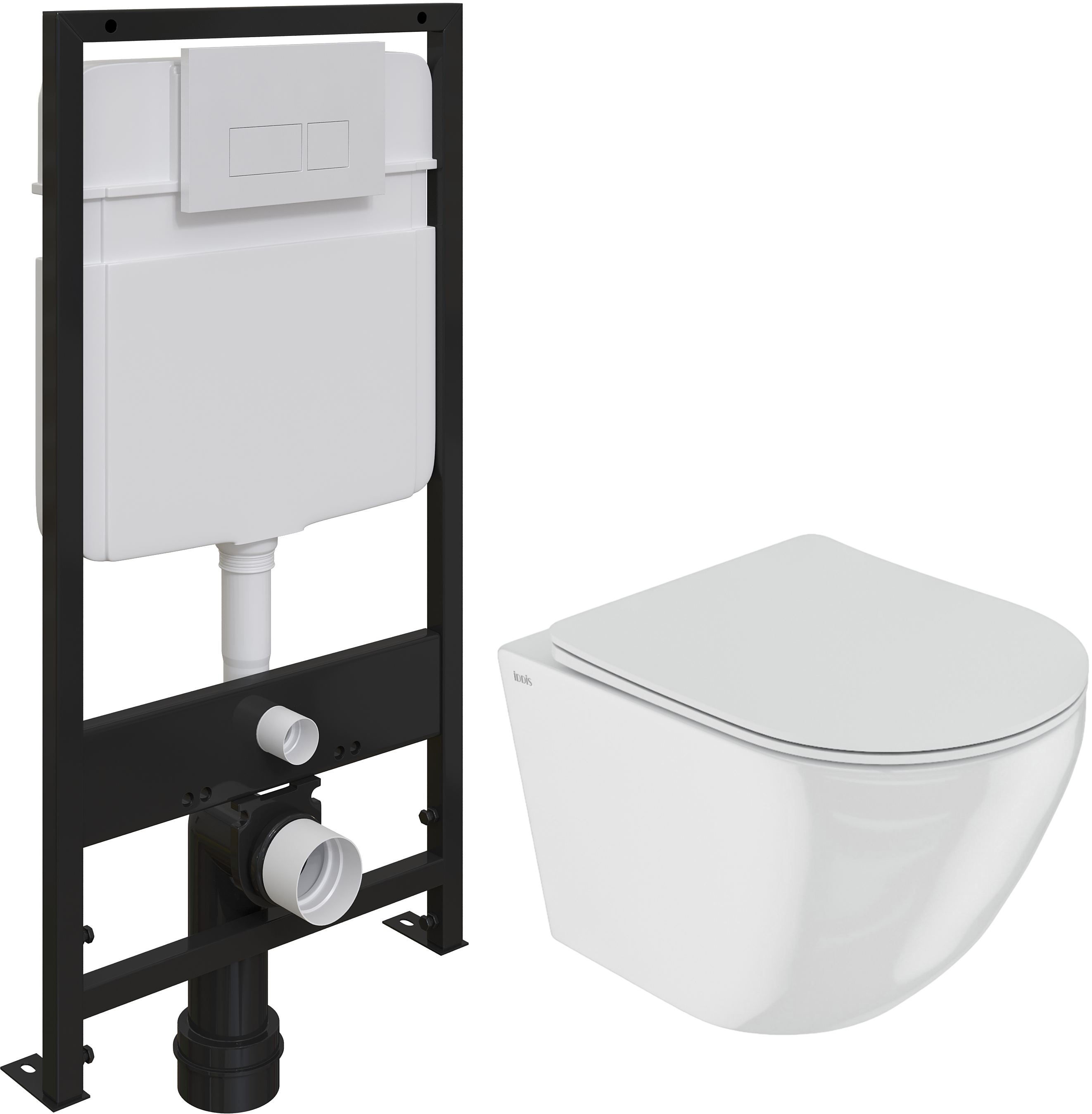 

Комплект Унитаз подвесной IDDIS Blanco BLARDSEi25 безободковый, с микролифтом + Система инсталляции для унитазов EWRIKA ProLT 0026-2020 + Кнопка смыва EWRIKA 0042 белая