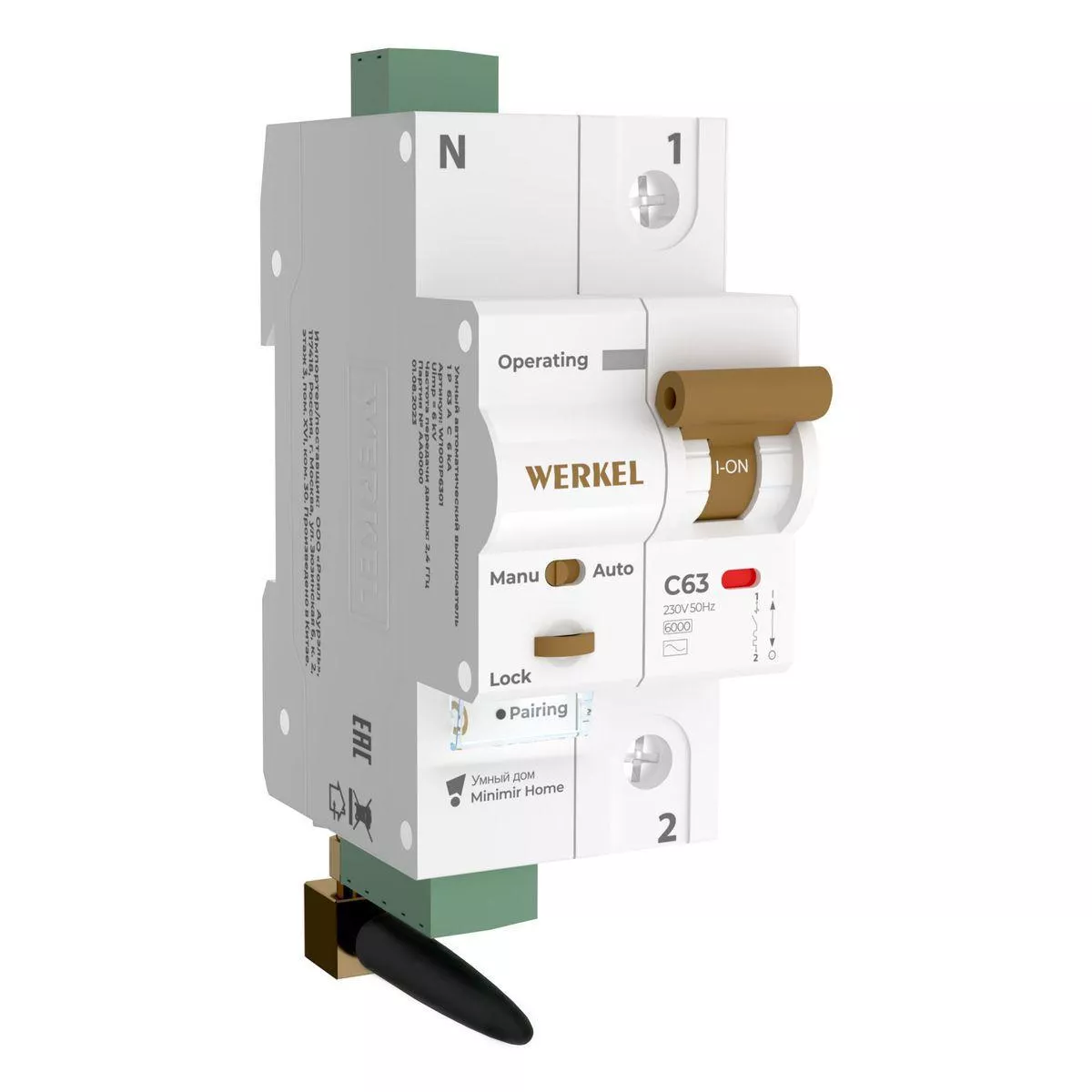 

Автоматический выключатель Werkel 1P 63A C 6kA W1001P6301 4690389194573