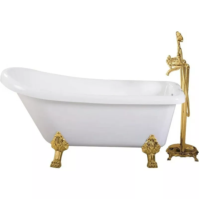 

Ванна акриловая Cerutti SPA Vito 155х74 CT9669 белый, на львиных лапах золото