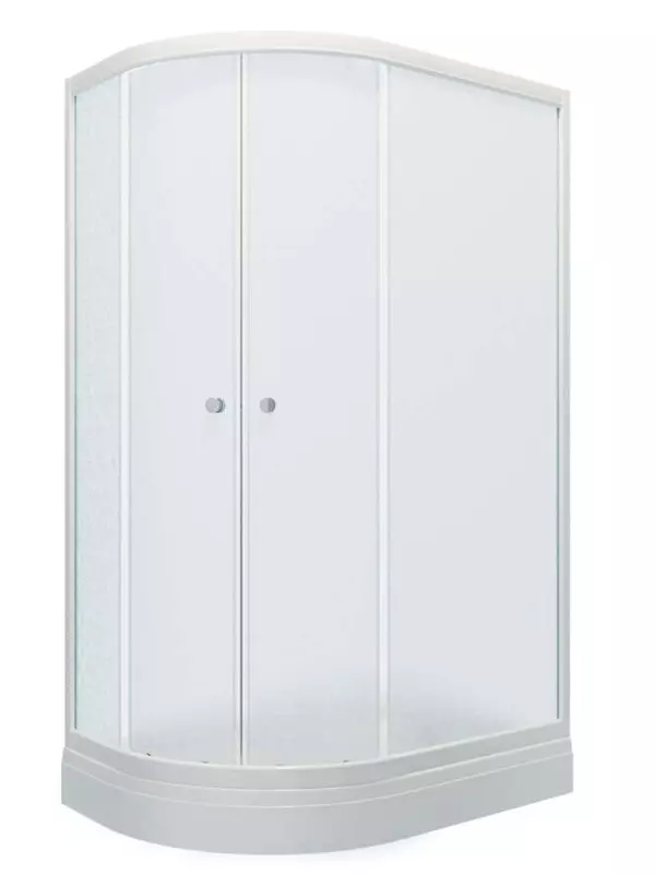 

Душевой уголок Triton Риф 120х80 R с поддоном профиль белый стекло рифленое