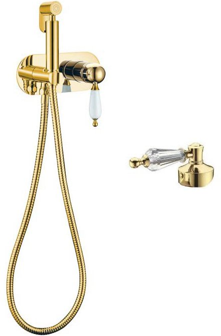 

Гигиенический душ Boheme Imperiale золото с прозрачным кристаллом Swarovski