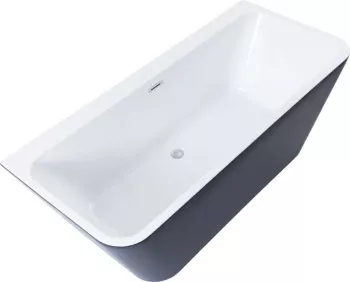 Ванна FAMILY PERFECT 1700х750 мм акриловая,слив-перелив, Белый /черный–матовый Black matte (292986)