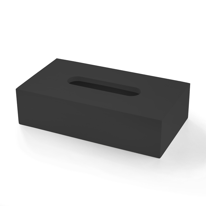 

3SC(BeMood Black) Диспенсер для салфеток 24,5 х 6,5 х13 см, композит Solid Surface, черный матовый