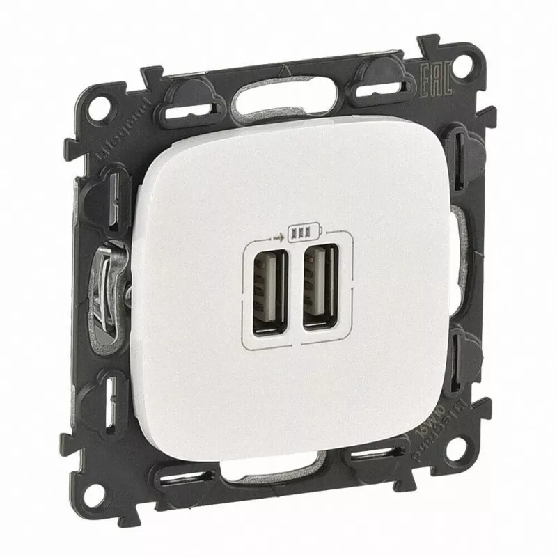 

Розетка USB двойная Legrand Valena Allure 240V/5V 1500mA жемчуг 754999