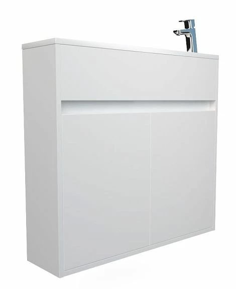 

Тумба с раковиной 1MarKa Stretto 80 белая глянцевая