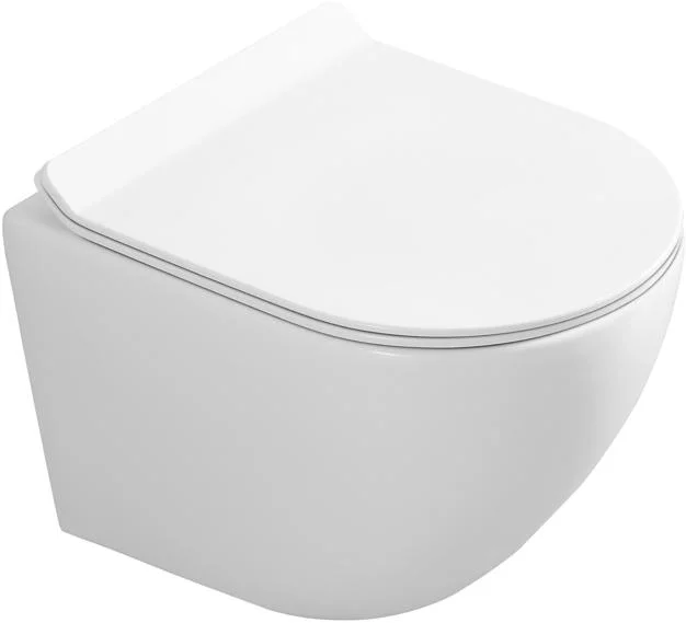 

Унитаз подвесной Art&Max Ovale AM011CHR/SC безободковый, с микролифтом, белый