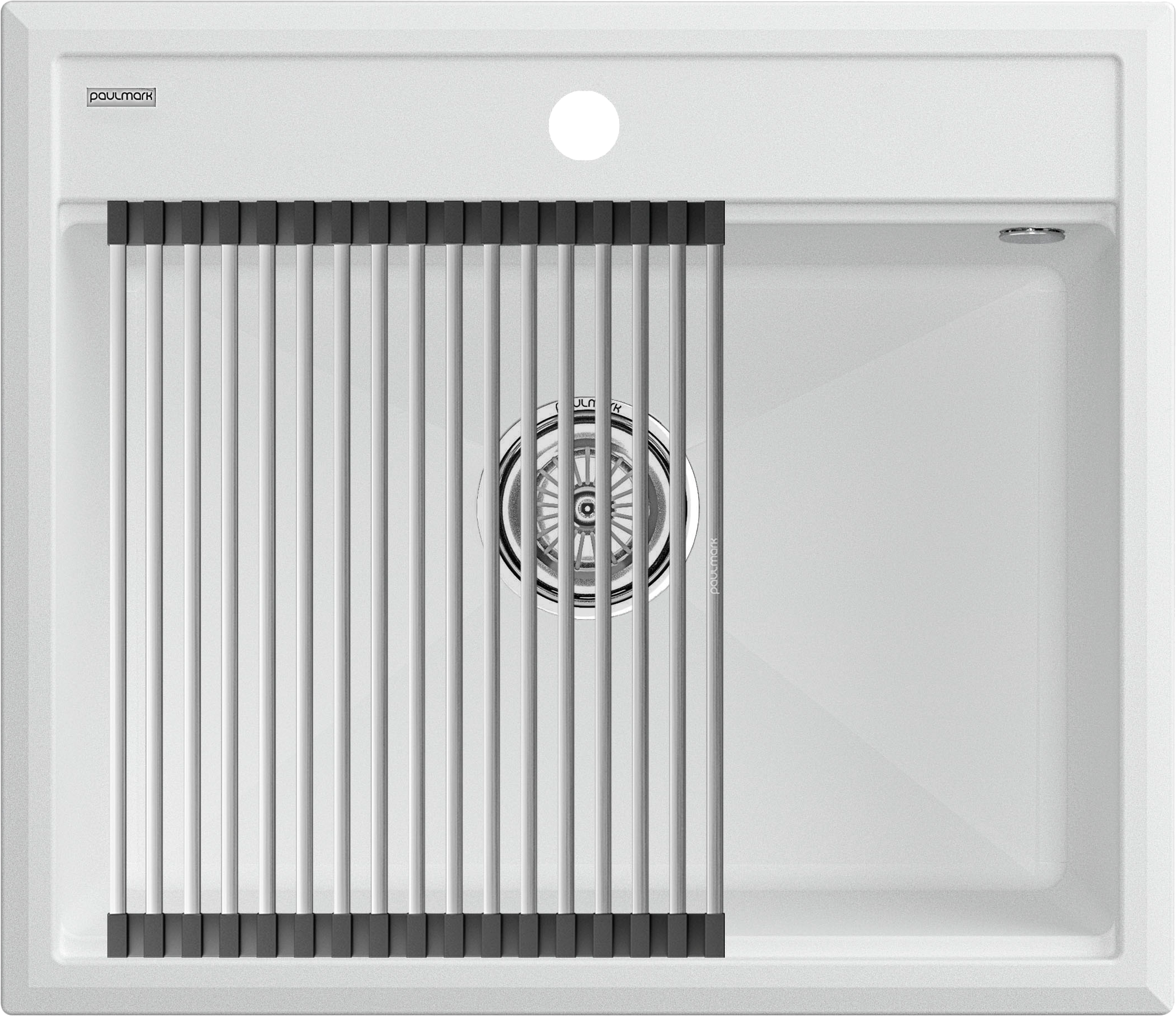 

Мойка кухонная Paulmark Stepia + Step PM115951-WH+R375-BS белая