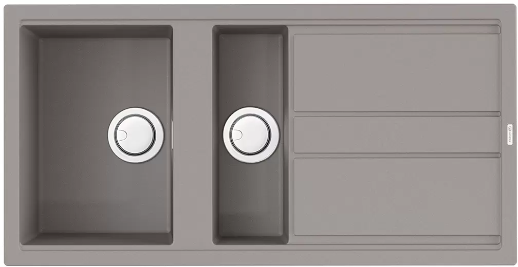 

Мойка кухонная двойная Omoikiri Kitagawa Artceramic 100х51 серый матовый, leningrad grey