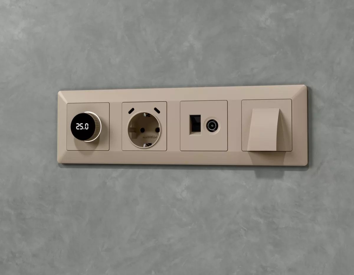 

Комплект механизма розетки компьютерной + TV оконечной RJ-45 с автоматической защитной шторкой Alfa Серо-бежевый матовый Ambrella Volt MA372510 (AP3725, VM195)