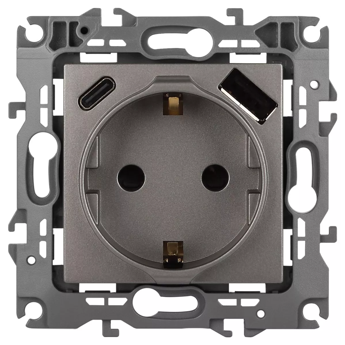 

Розетка со шторками с USB type-A+C Эра 12-4108-16 Б0067762