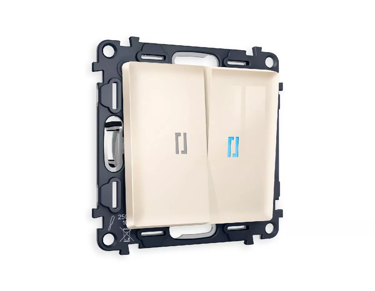 

Комплект механизма 2-кл проходного выключателя с подсветкой Ambrella Volt Alfa MA304040