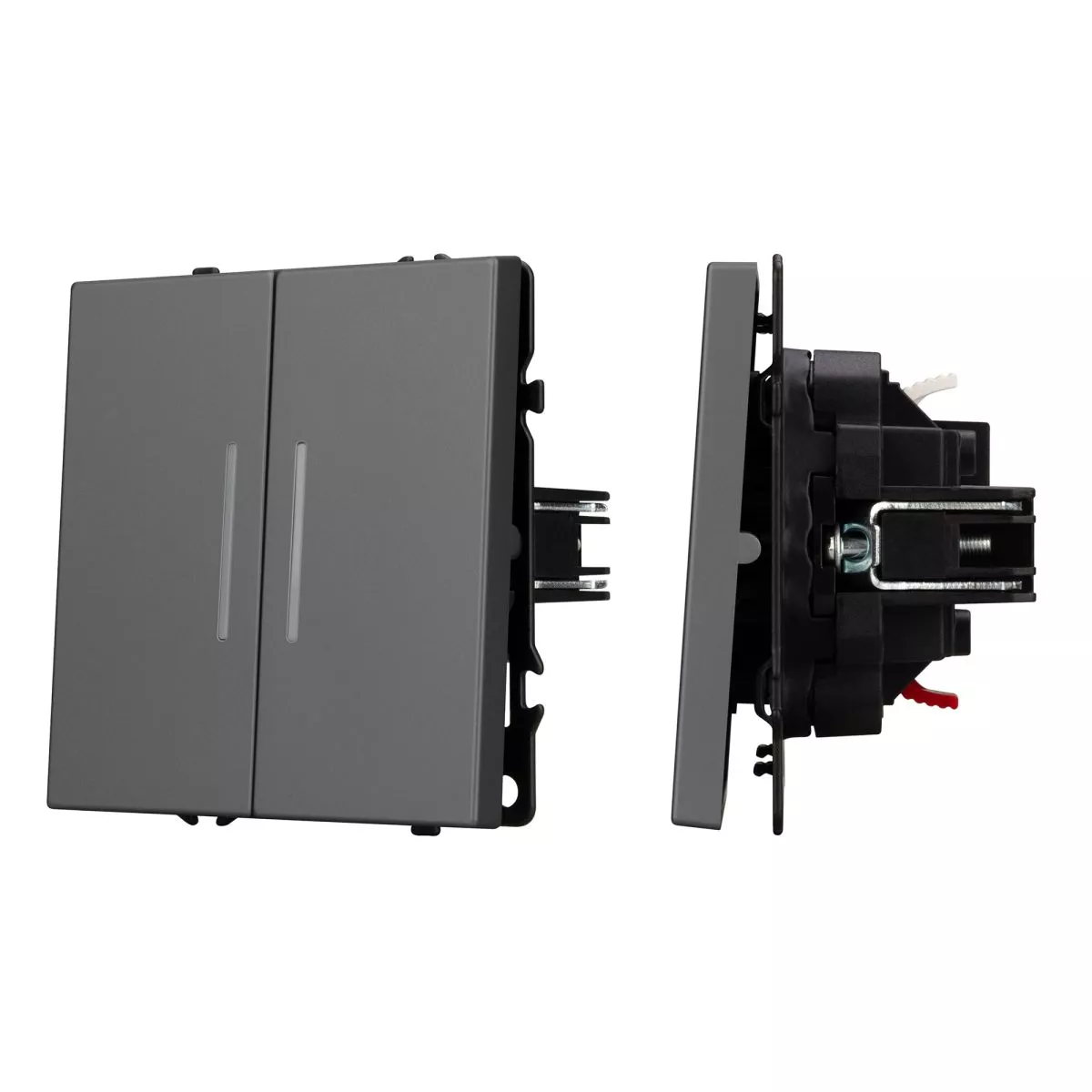 

Механизм выключателя двухклавишный непроходной Arlight LED SWT-NOBE-MK02-SFPL-L-GR (230V, 10A) 054266