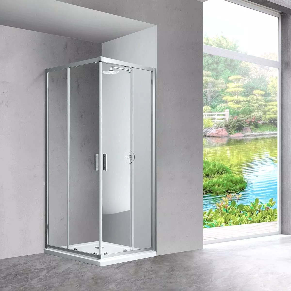 

Душевой уголок Vincea Scala 100x80 профиль хром стекло прозрачное