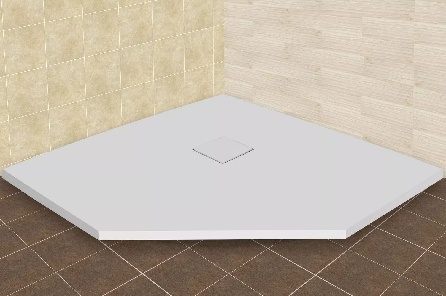 Пятиугольные душевые поддоны Душевой поддон RGW Stone Tray 90х90 16155099-01 белый