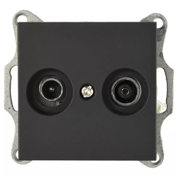

Розетка Jasmart TV-FM проходная с накладкой черный матовый (soft touch) G6205PB