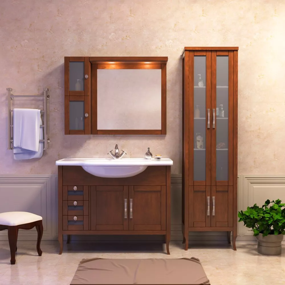 Мебель для ванной Opadiris Мираж 100 светлый орех, размер 100, цвет белый - фото 1