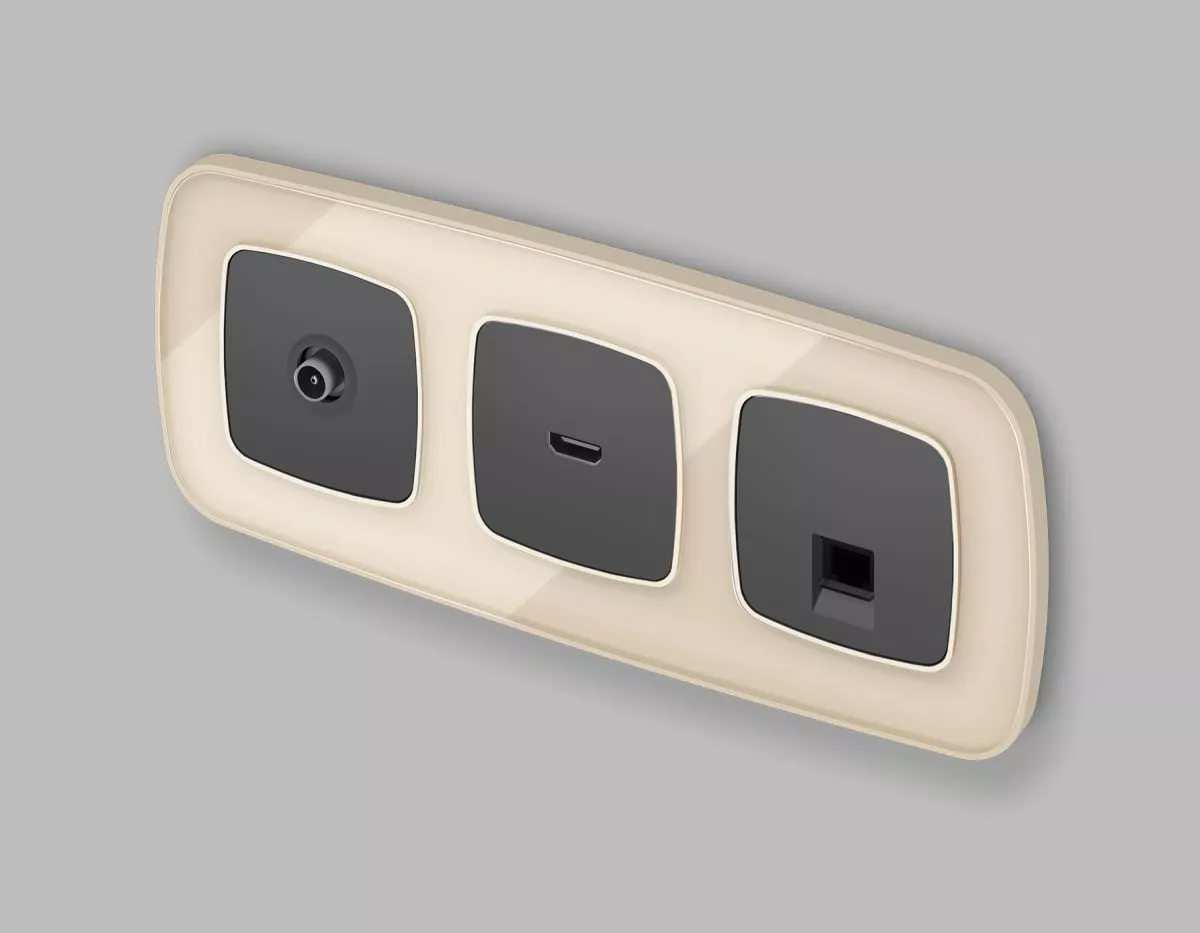 

Комплект механизма компьютерной розетки Ambrella Volt RJ-45 (8P8C) CAT6A экранированной с автоматической защитной шторкой OMEGA MO912005 Графит soft touch QUANT (OP9120, VM185)