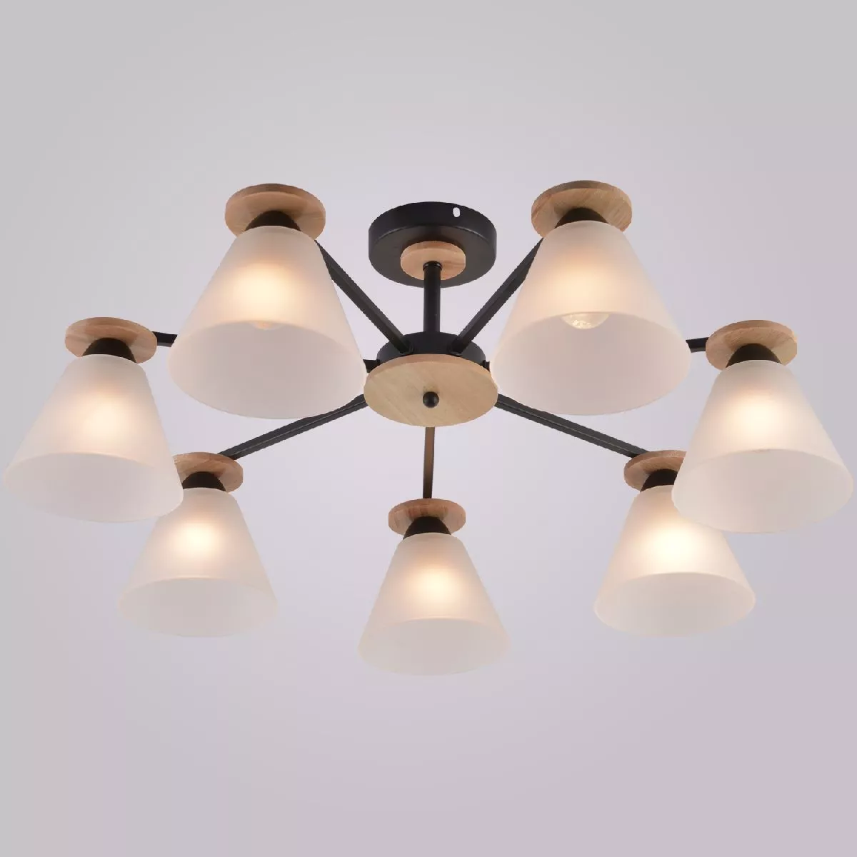

Люстра на штанге Reluce 01625-0.3-07 BK+WOOD
