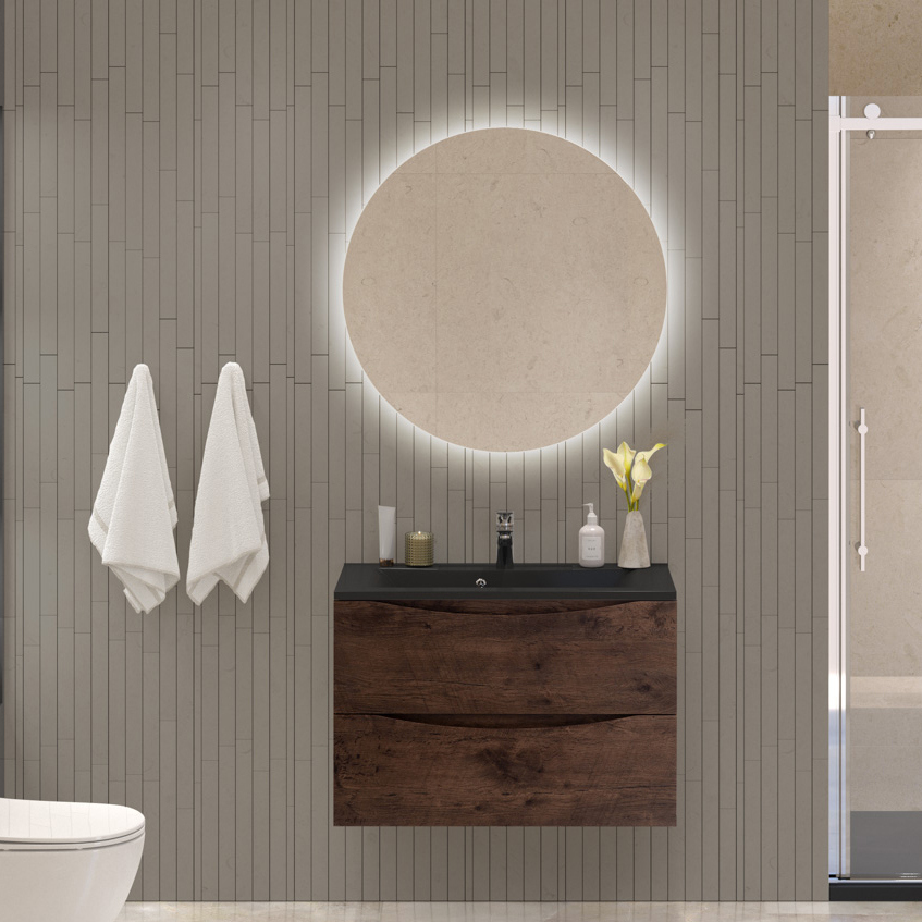 Мебель для ванной комнаты BelBagno Marino 80 подвесная rovere moro черная раовина 45000₽