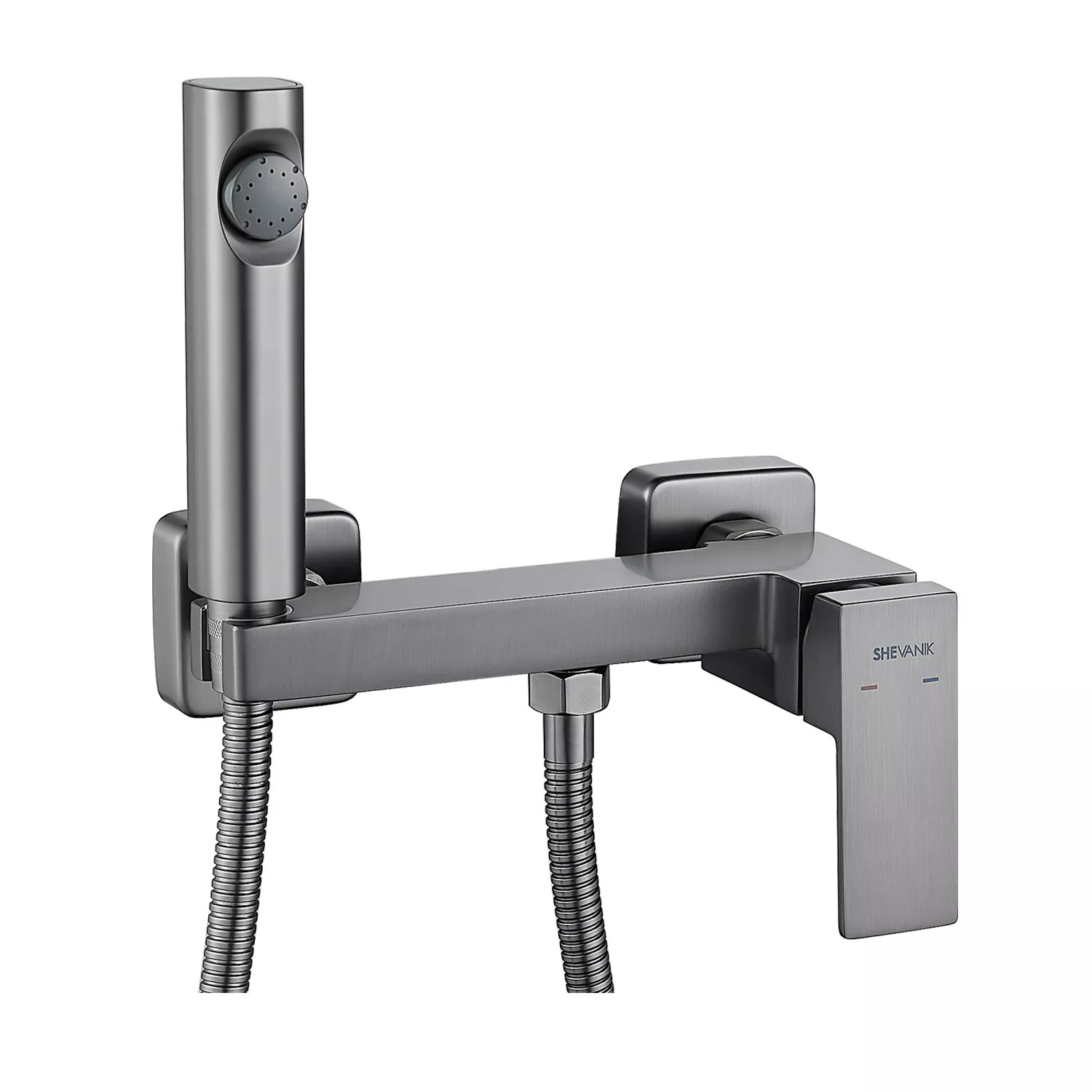 

Гигиенический душ со смесителем Shevanik S9605T-1, оружейная сталь