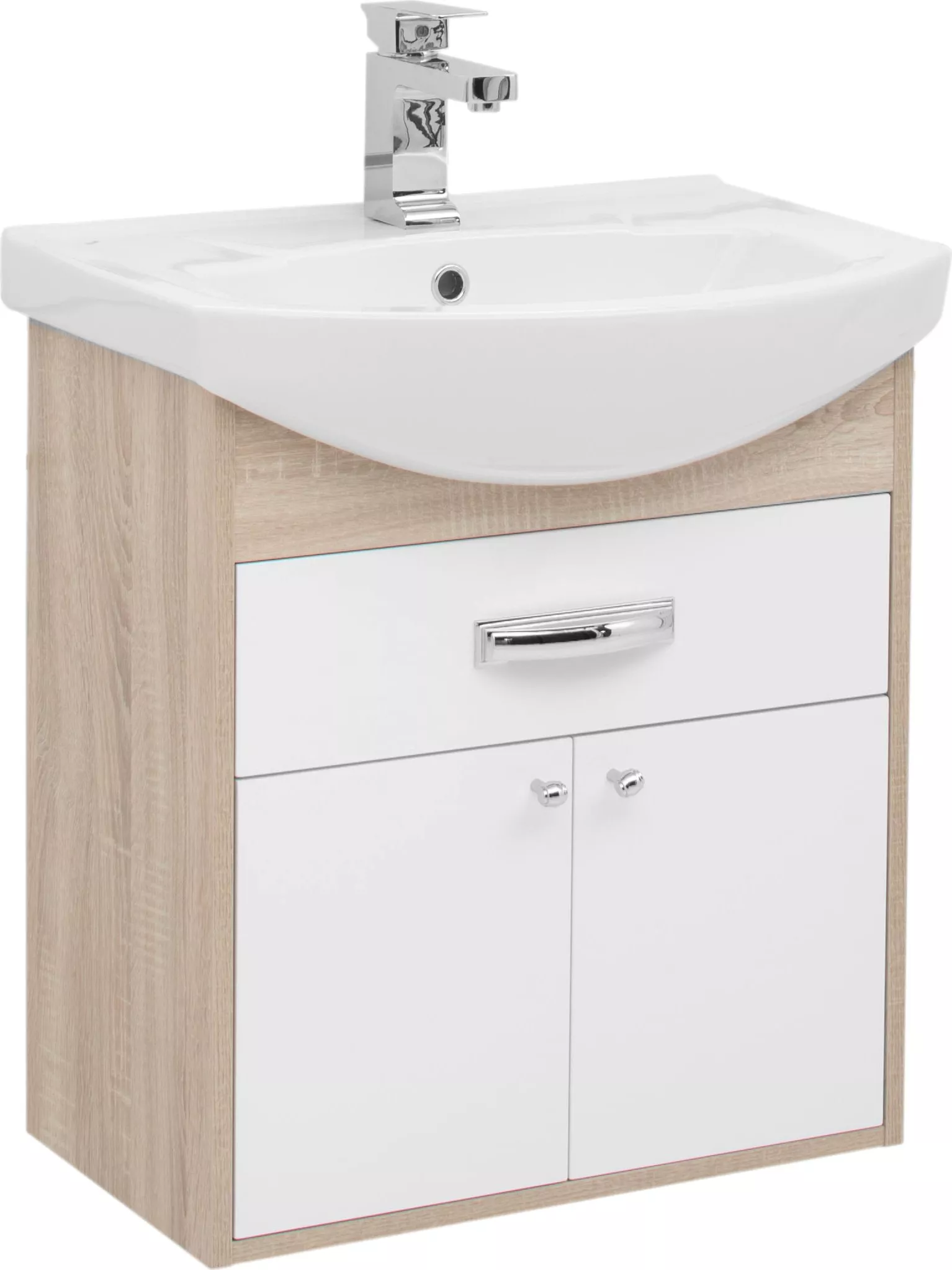 

Тумба с раковиной Aquanet Грейс 60 1 ящик, 2 фасада, дуб сонома