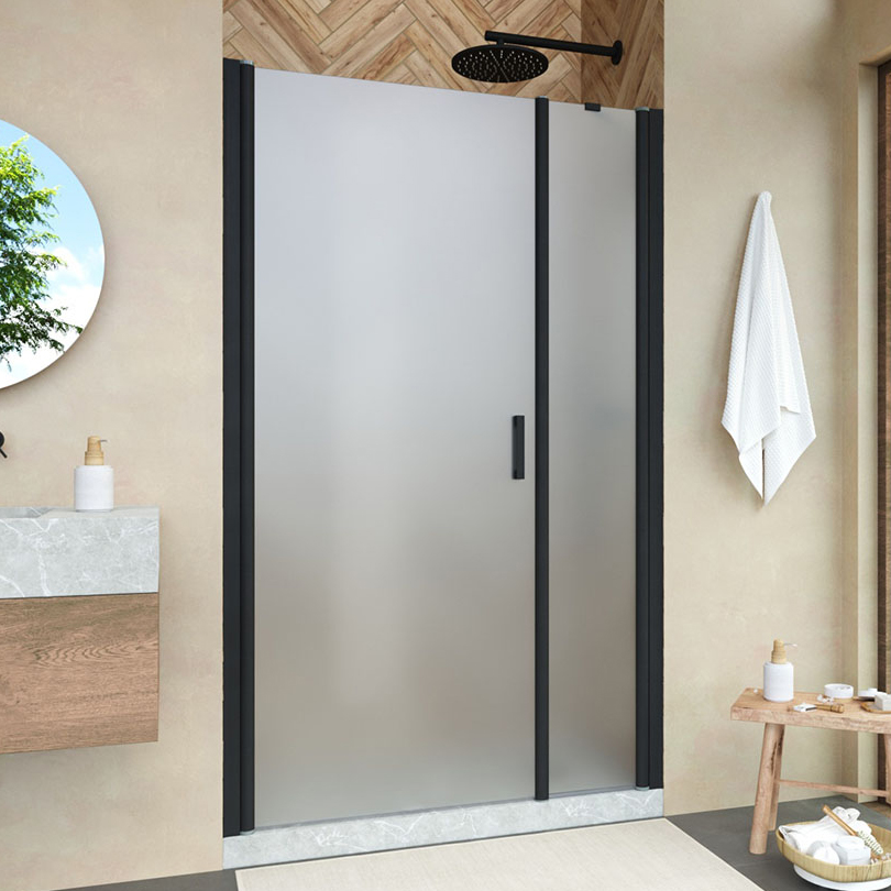 

Душевая дверь в нишу Vegas Glass EP-F-2 Novo 180 02М 10 L профиль черный матовый, стекло сатин