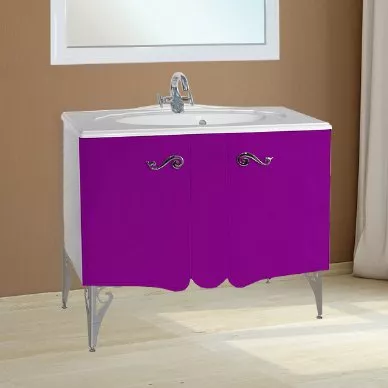 Тумба с раковиной Bellezza Эстель 100 фиолетовая, размер 100, цвет белый - фото 1