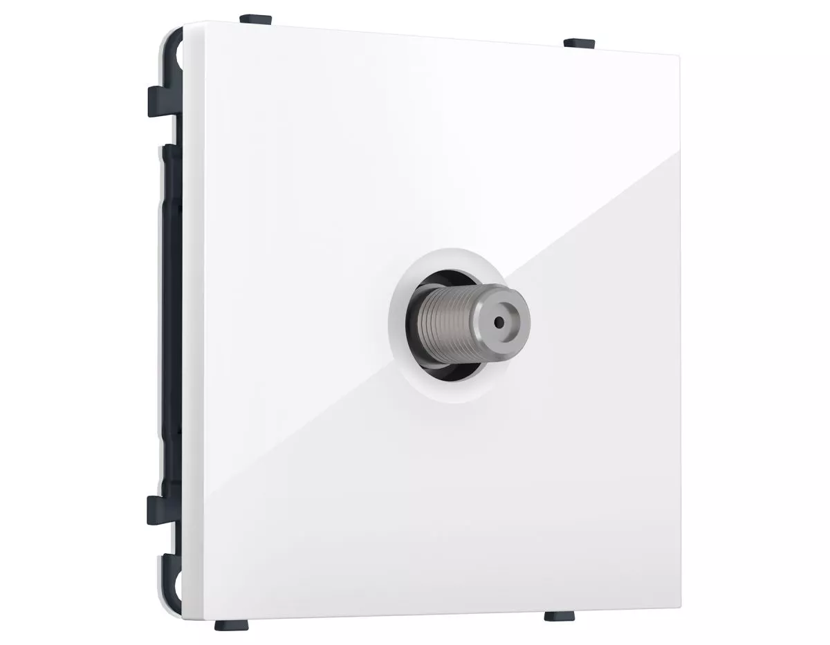 Комплект механизма TV розетки SAT SIGMA Белый глянец 5-2400MHz 3.5dB QUANT PRO Ambrella Volt MS113050 (SP1130, PR215)