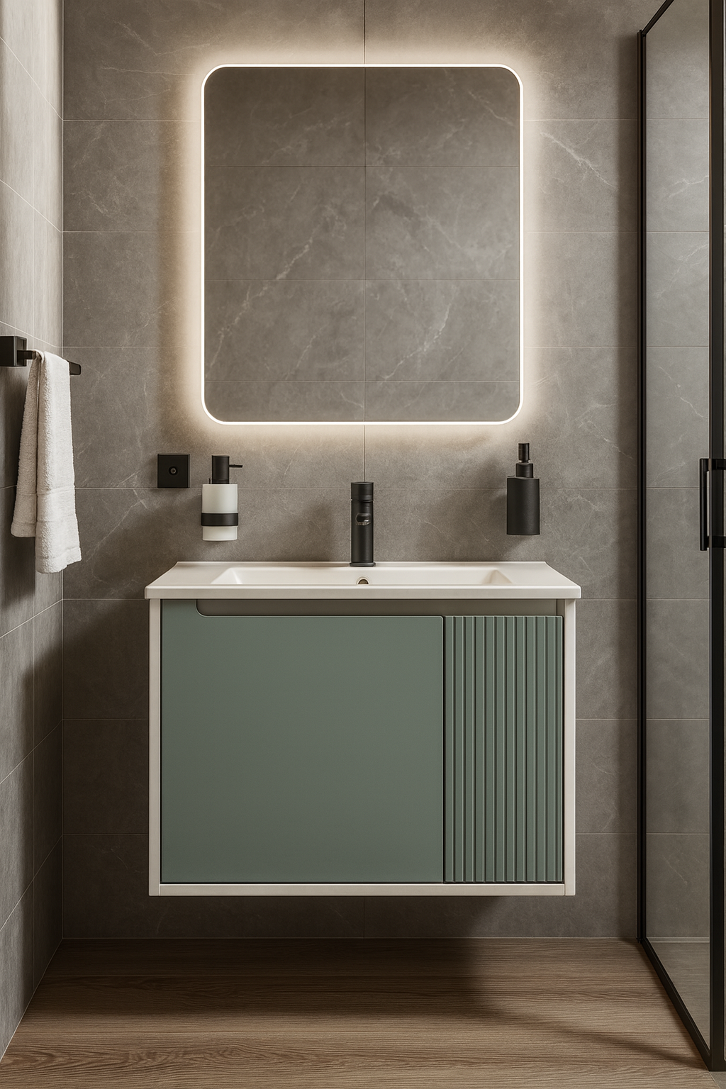 

Тумба под раковину без столешницы STWORKI Мурманск 60 подвесная, бирюза