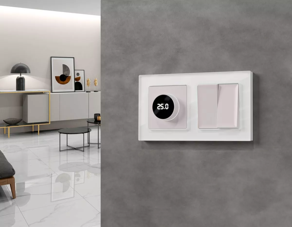 

Комплект механизма терморегулятора с цифровым дисплеем с подсветкой и датчиком для теплого пола 16A-250V Alfa Жемчуг Quant Ambrella Volt MA205810 (AP2058, VM1385)