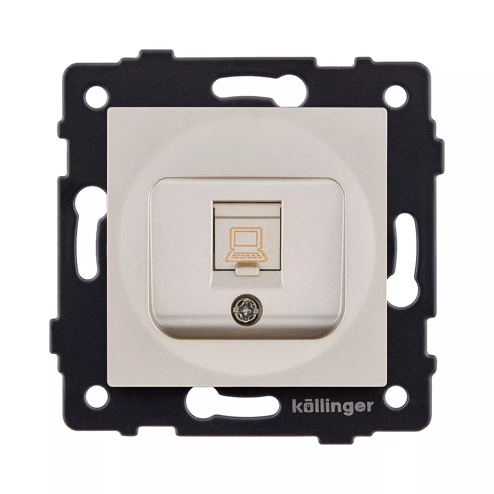 Розетка Ethernet RJ45 Cat.6, золотой Kollinger REA-018GD для Aspekt, Eleganz, Reflex