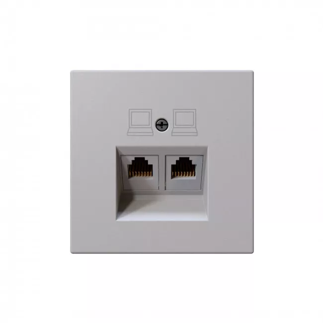 

Интернет-розетка RJ45 двойная с накладкой, цвет Черный матовый (soft touch) Jasmart FD6106PWM