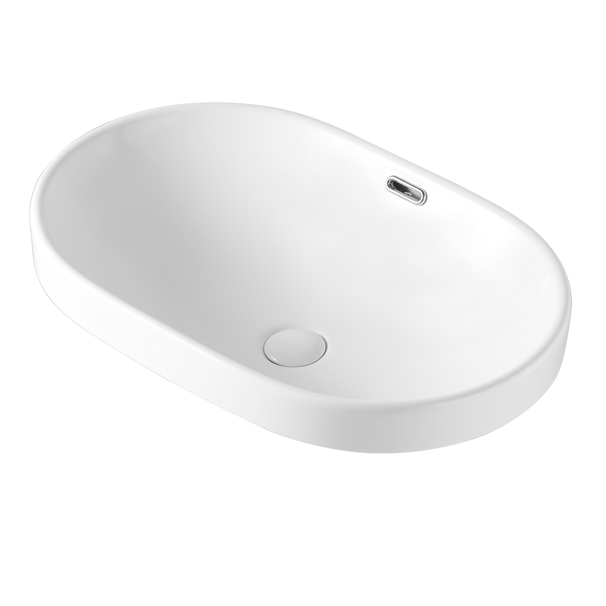 Раковина встраиваемая сверху Agger 60 ASB02600, белая глянцевая