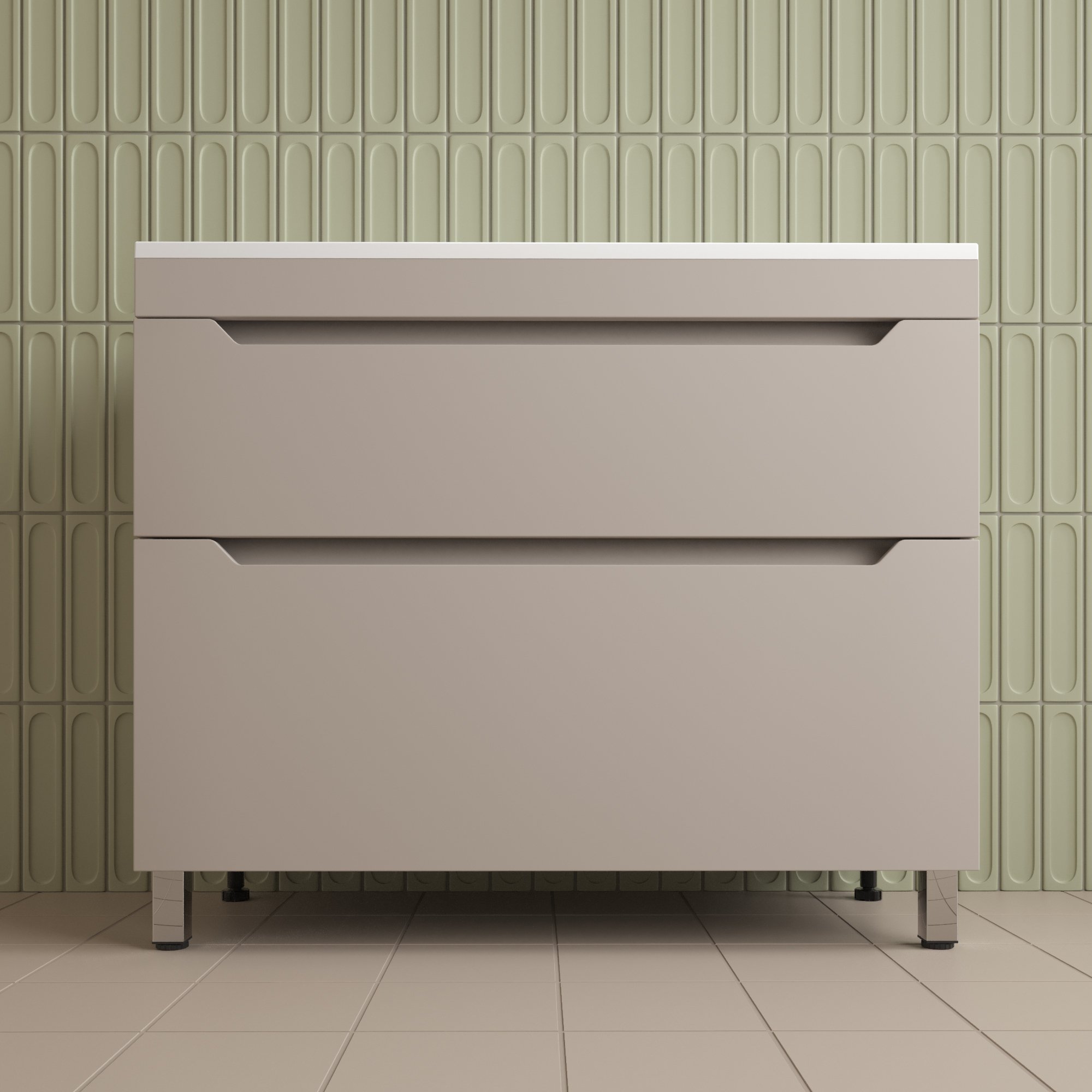 

Тумба под раковину без столешницы Style Line Остин 100 напольная, крем эмаль plus