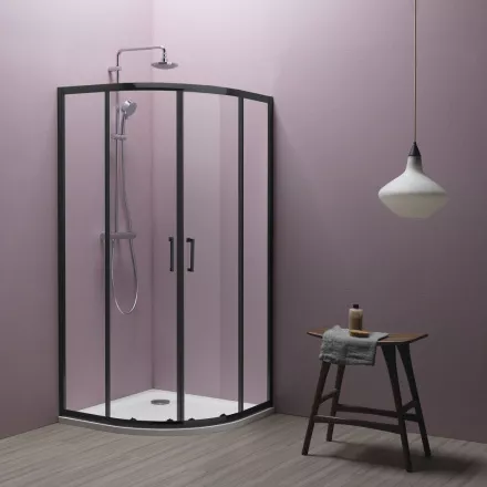 

Душевой уголок Kolpa San Eco Quat 90х90 черный стекло прозрачное