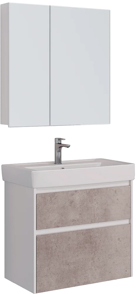 

Комплект мебели Lemark Combi 100 серый, бетон, белый глянцевый
