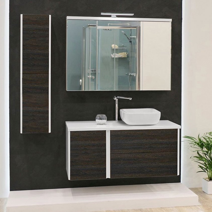 Мебель для ванной Акватон Брук 120 (80+40) дуб феррара, размер 120.6, цвет белый - фото 1