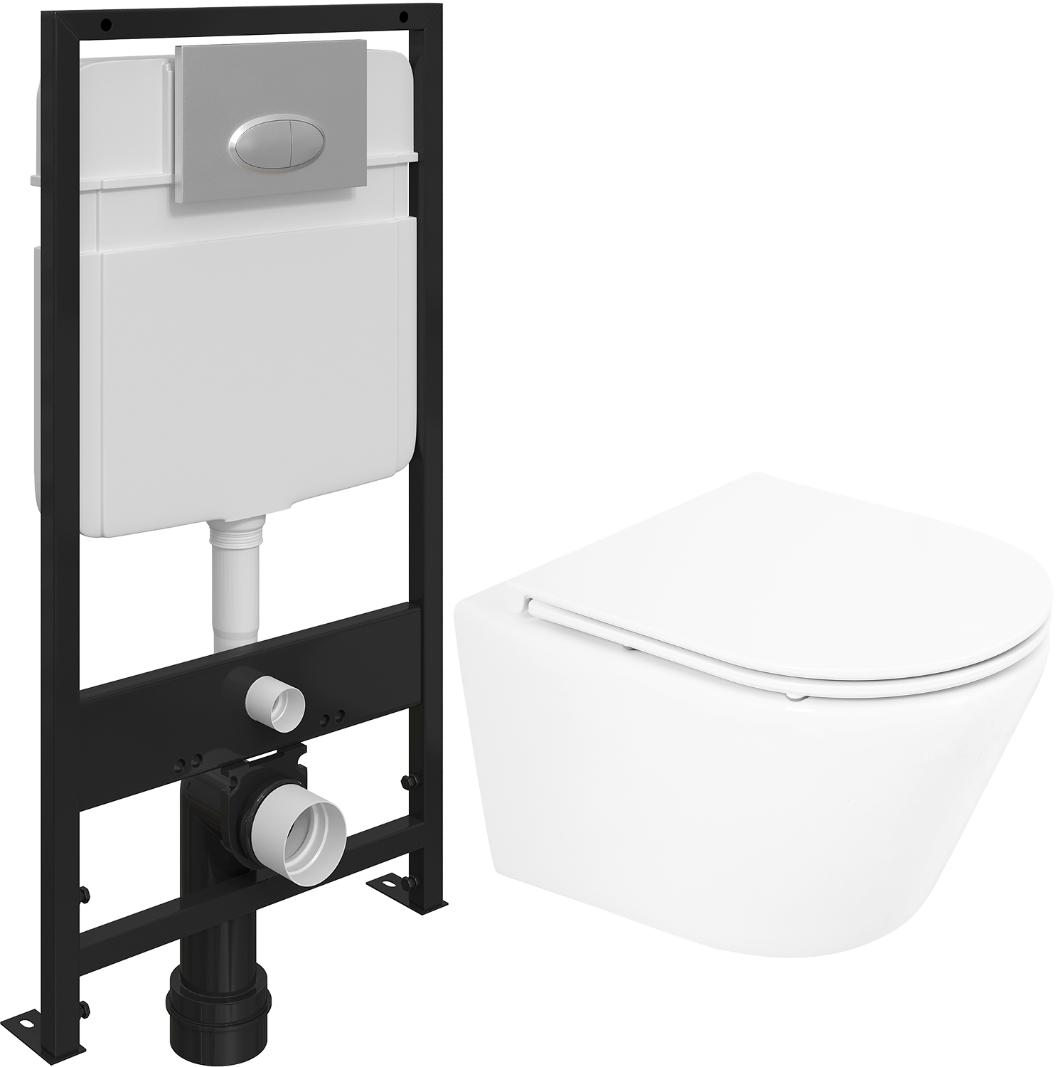 

Комплект Унитаз подвесной BelBagno Tre BB8001CHR/SC безободковый, с микролифтом + Система инсталляции для унитазов EWRIKA ProLT 0026-2020 + Кнопка смыва EWRIKA 0050 хром матовый