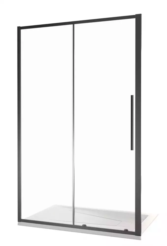 Душевая дверь в нишу Good Door Idea 140х195 профиль черный стекло прозрачное