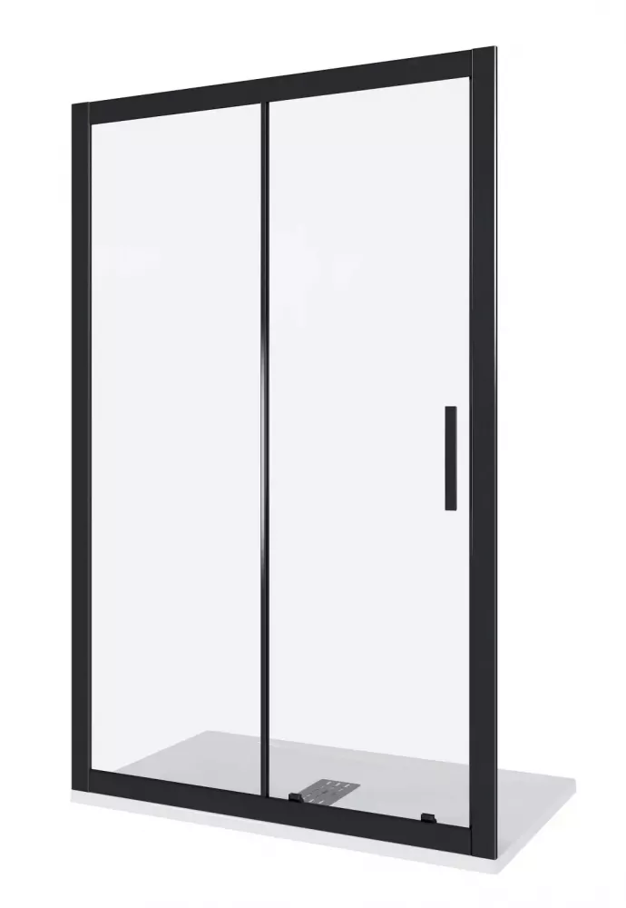 Душевая дверь в нишу Good Door Cofe 140х190 профиль черный стекло прозрачное