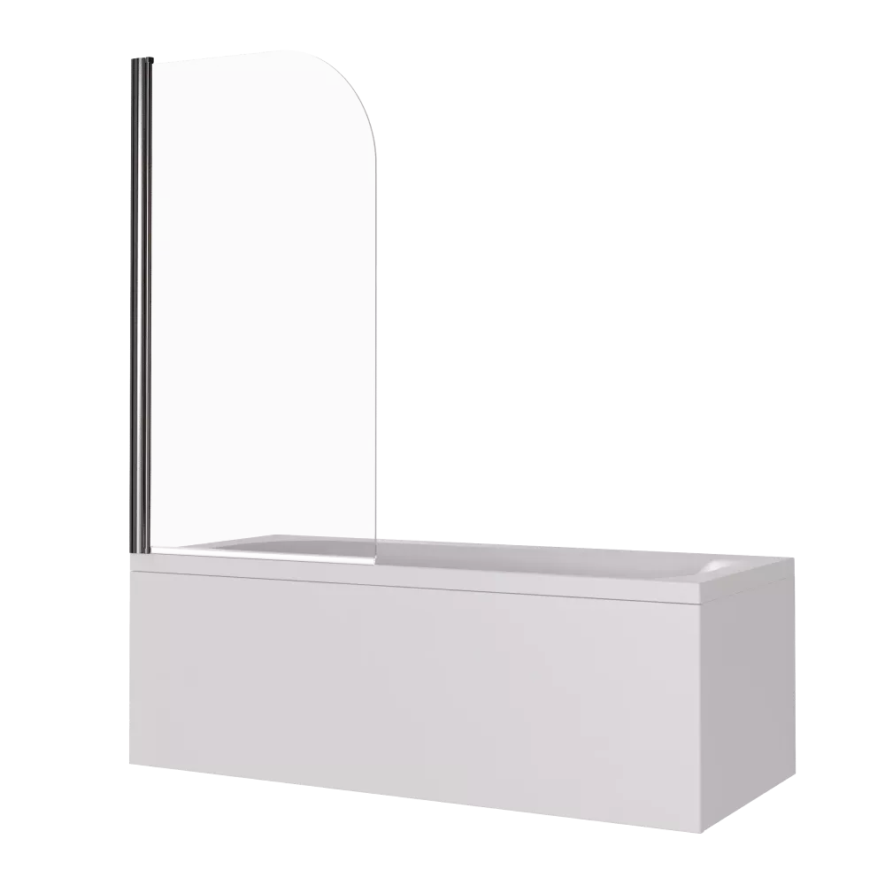 Шторка на ванну Good Door Screen 80х140 профиль черный стекло прозрачное