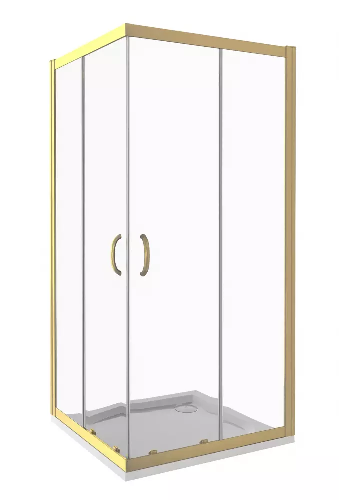 

Душевой уголок Good Door Jazz 80х80 профиль золото стекло прозрачное